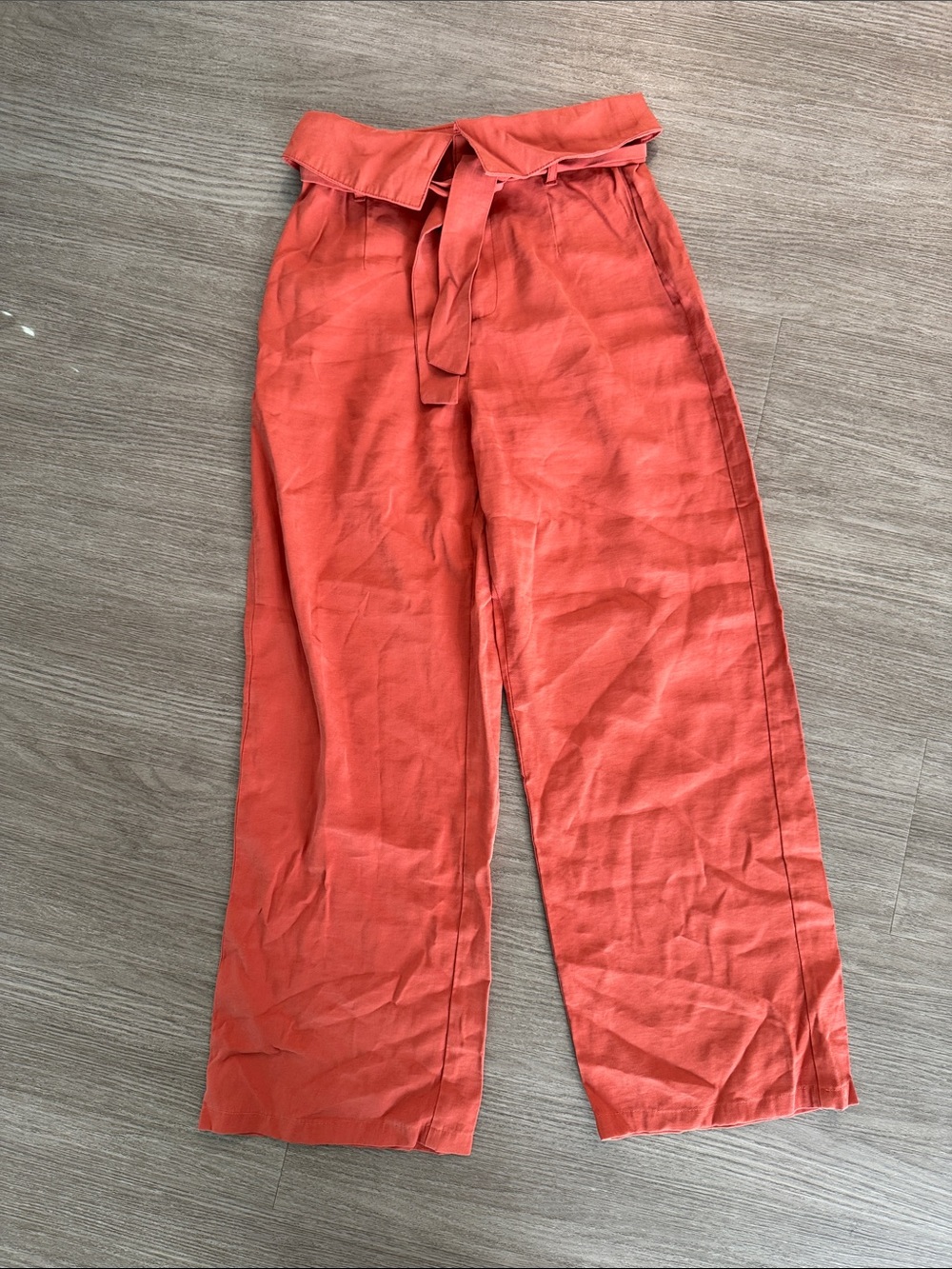 Forever 21 Coral Tie-Waist Wide Leg Pants